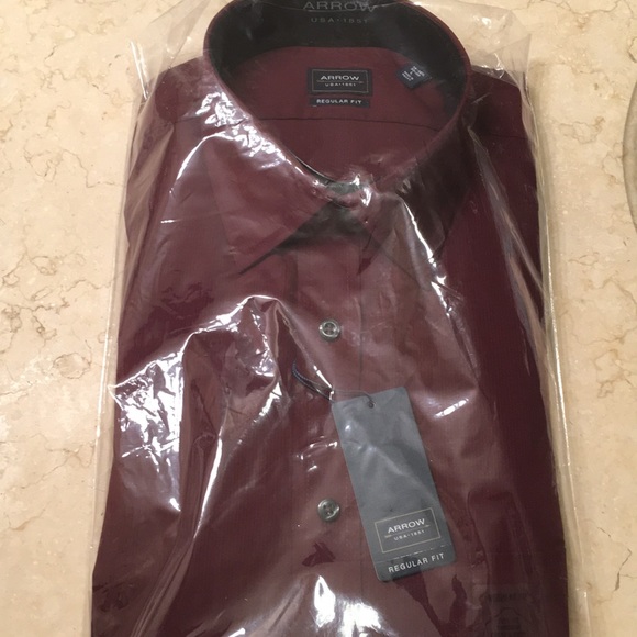 Arrow Other - Mens Arrow dress shirt NWT L 16-16 1/2 32/33 PORT
